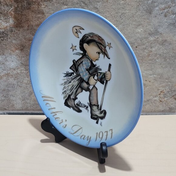 Schmid Hummel Mothers Day 1977 Moonlight Return Decorative Wall Hanging Plate - Picture 9 of 11